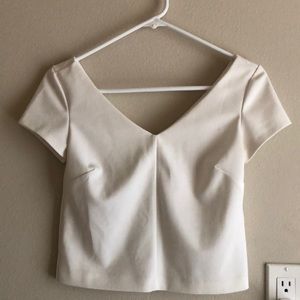 Zara White Back Zip Top